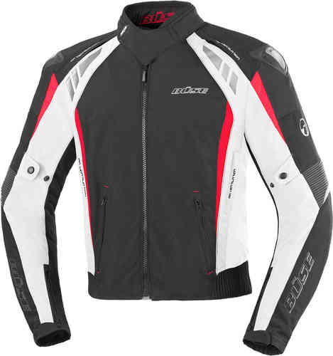 Büse B.Racing Pro Chaqueta de moto textil Negro Blanco Rojo XL