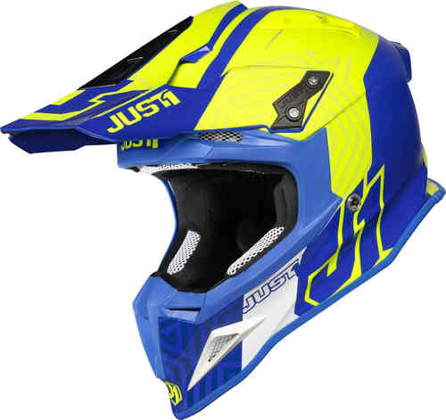 Just1 J12 Syncro Casco de Motocross Amarillo Azul L