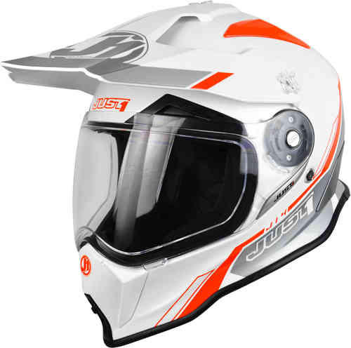 Just1 J14 Adventure Line Casco de Motocross Blanco Rojo XS