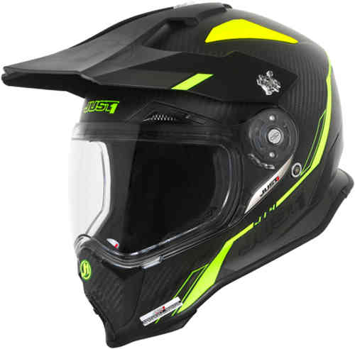 Just1 J14 Adventure Line Casco de Motocross Negro Amarillo XS