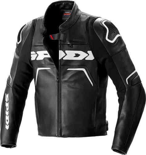 Spidi Evorider 2 Chaqueta de cuero de motocicleta Negro Blanco 48