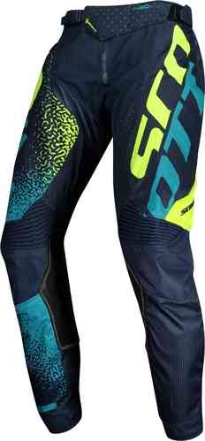 Scott 450 Noise Pantalones de Motocross Azul Amarillo 32