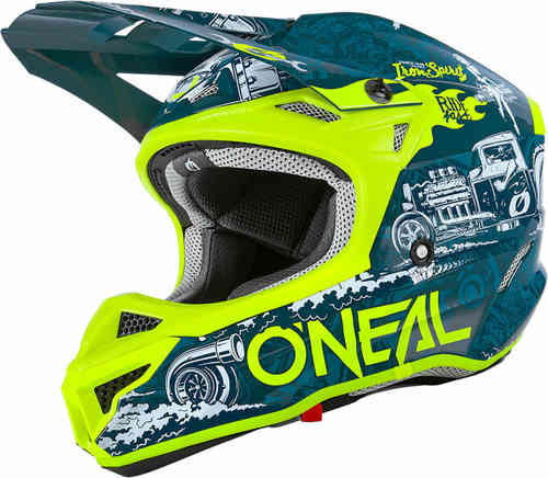 Oneal 5Series Polyacrylite HR Casco de Motocross Amarillo Azul 2XL