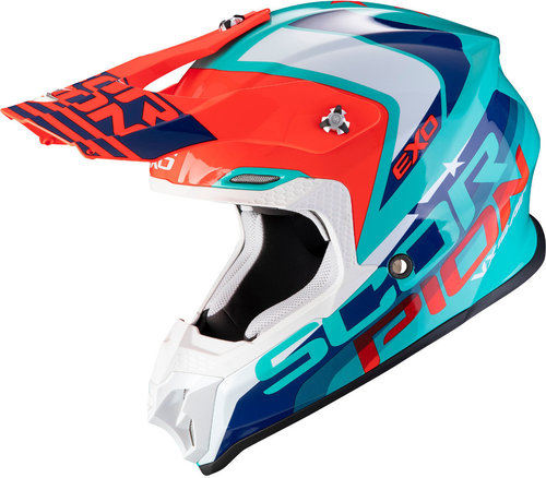 Scorpion VX-16 Air Nation Casco de Motocross Turquesa M