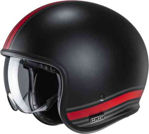 HJC V30 Senti Casco Jet Negro Rojo 2XL