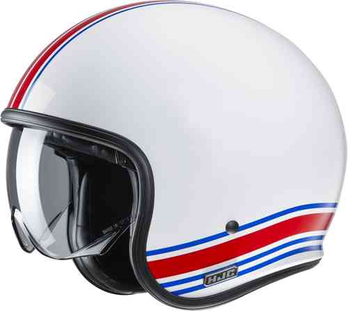 HJC V30 Senti Casco Jet Blanco Rojo Azul XS