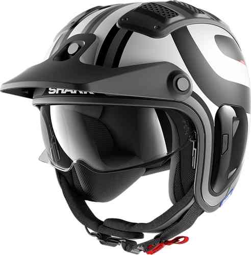 Shark X-Drak 2 Thrust R Casco Jet Negro Blanco M