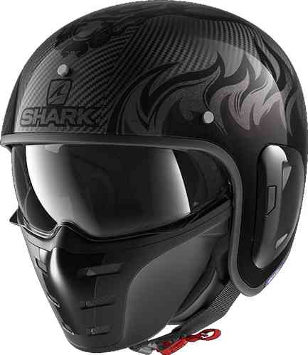 Shark S-Drak 2 Dagon Carbon Jet Helmet Casco Jet Negro Gris XS