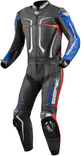 Berik Flumatic Evo Traje de cuero de motocicleta de dos piezas Negro Rojo Azul 54