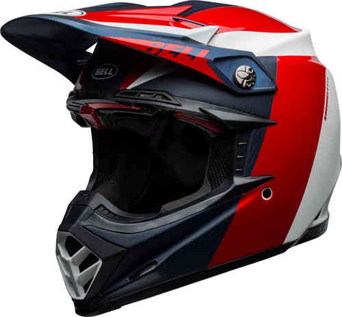 Bell Moto-9 Flex Division Casco de Motocross Blanco Rojo Azul S