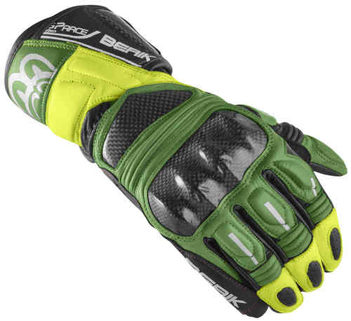 Berik Namib Pro Guantes de motocicleta Negro Verde Amarillo M