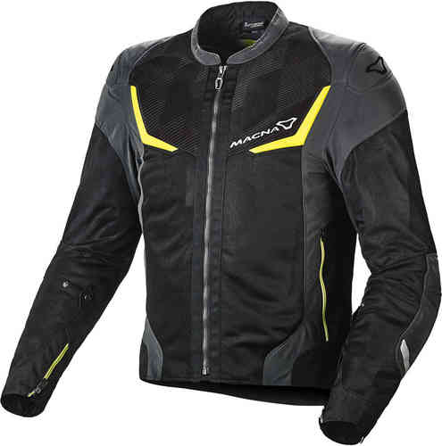 Macna Orcan NightEye Chaqueta textil para motocicletas Negro Gris 3XL