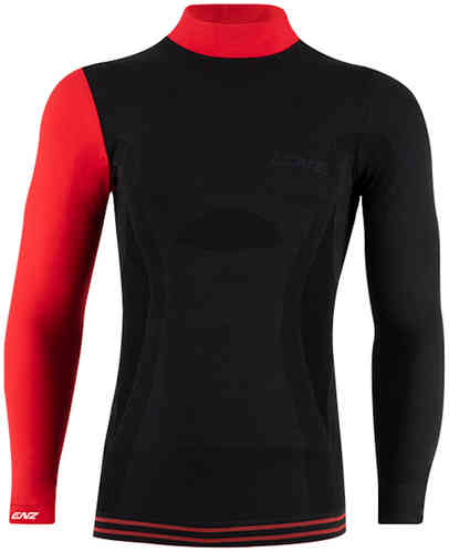 Lenz 6.0 Merino Turtle Neck Camisa Longsleeve Negro Rojo S