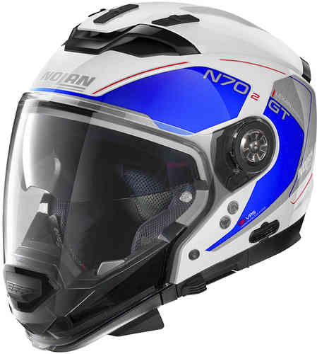 Nolan N70-2 GT Lakota N-Com Casco Blanco Azul M