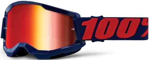 100% Strata II Extra Masego Gafas de Motocross Rojo Azul un tamaño