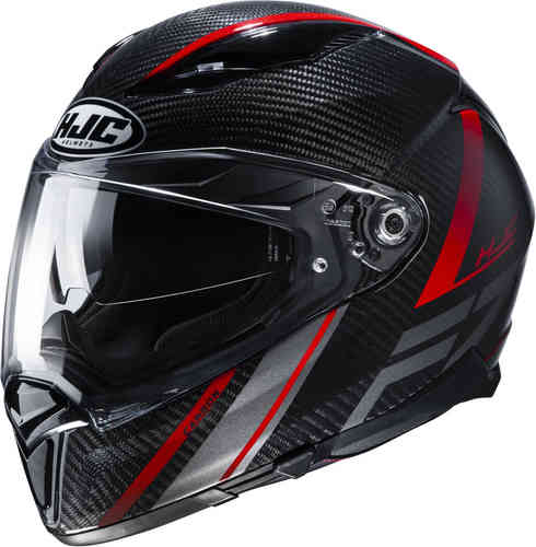 HJC F70 Carbon Eston Casco Negro Rojo XL