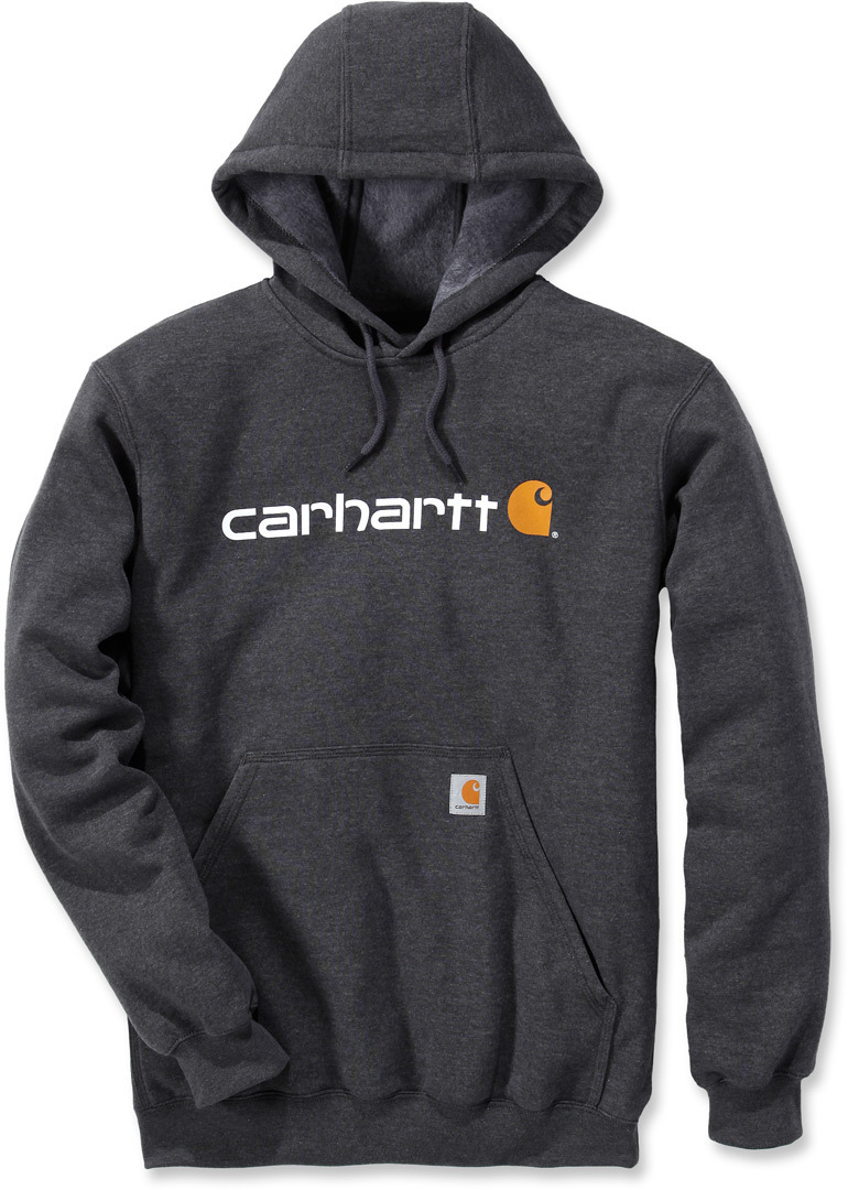 Carhartt Signature Logo Midweight Hoodie, grey-white, Size XL, grey-white, Size XL