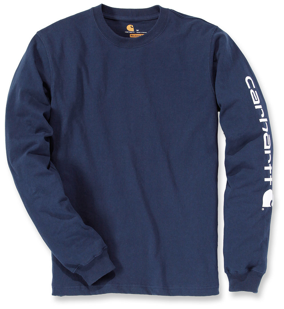 Carhartt Logo Longsleeve, blue, Size S, S Blue unisex