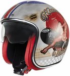 Premier Vintage Pin Up Old Style Jet Helmet Srebrny