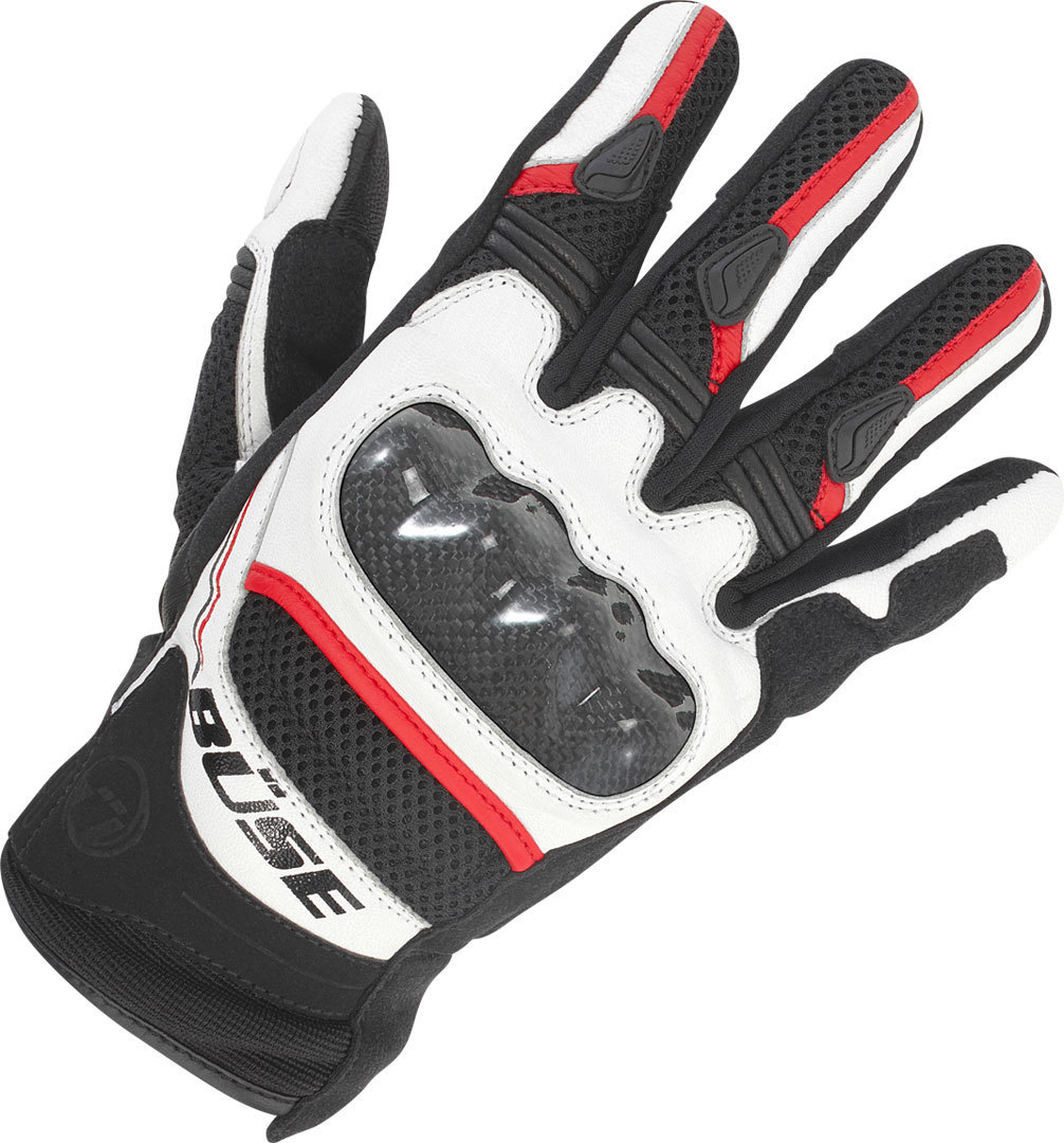 Büse Safe Ride Gloves, black-white-red, Size 3XL, black-white-red, Size 3XL