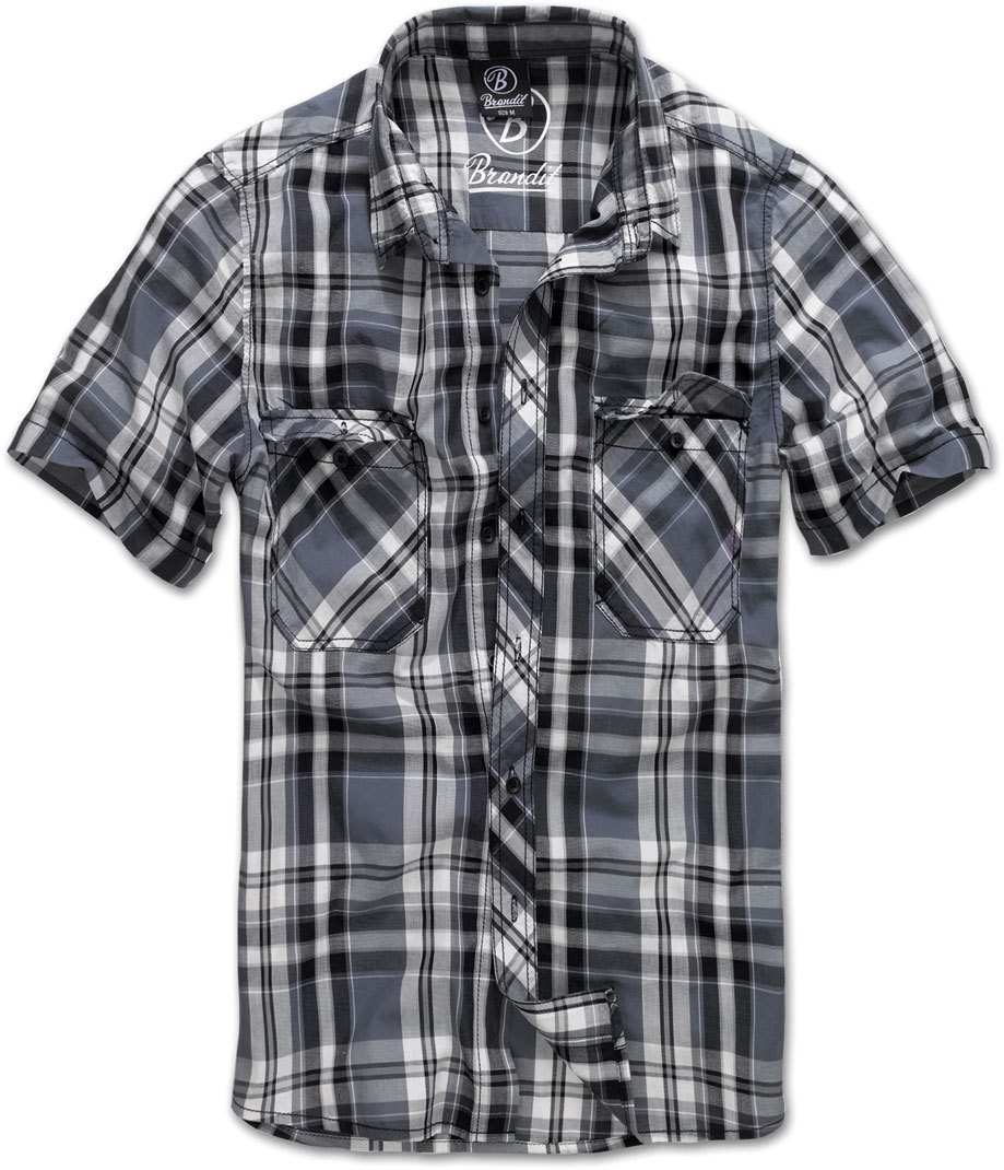 Brandit Roadstar Kurzarmhemd, schwarz-grau, Größe 2XL
