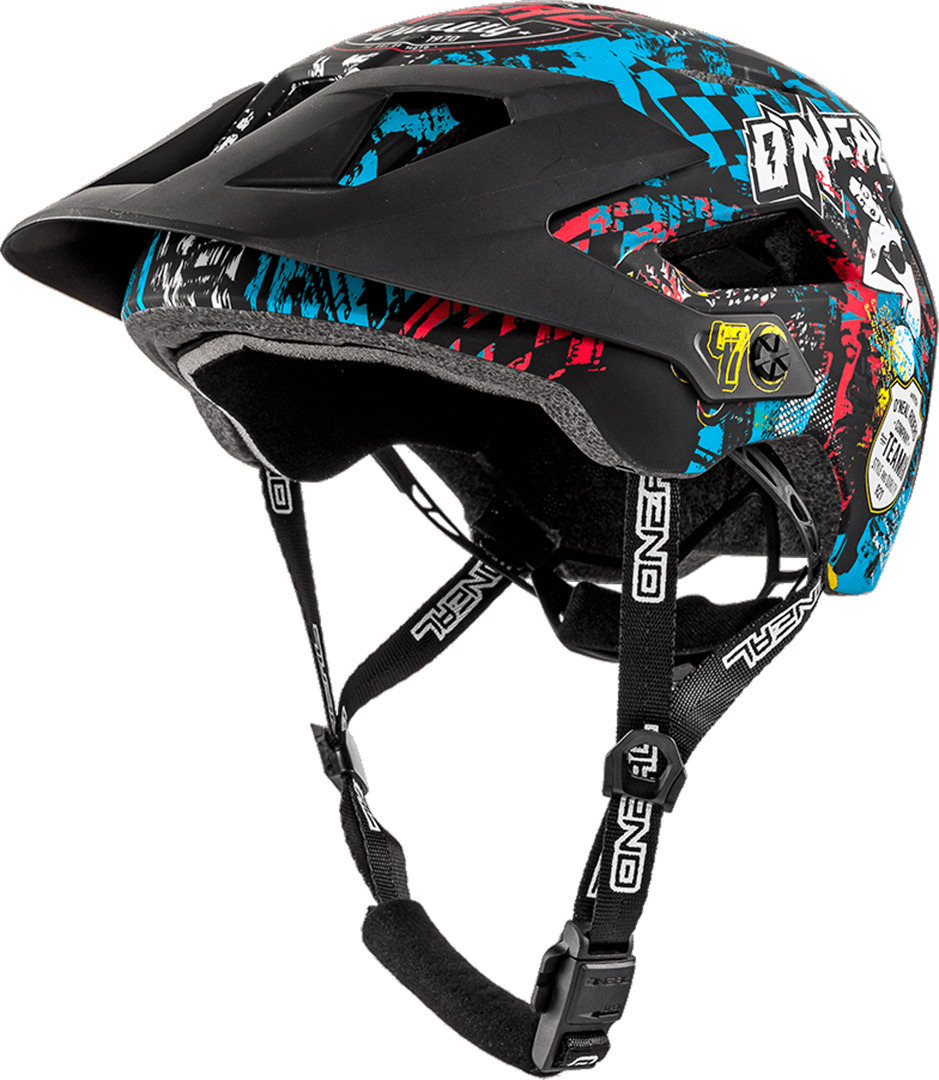 O´Neal Defender 2.0 Wild Casco, nero-rosso-blu, dimensione L XL