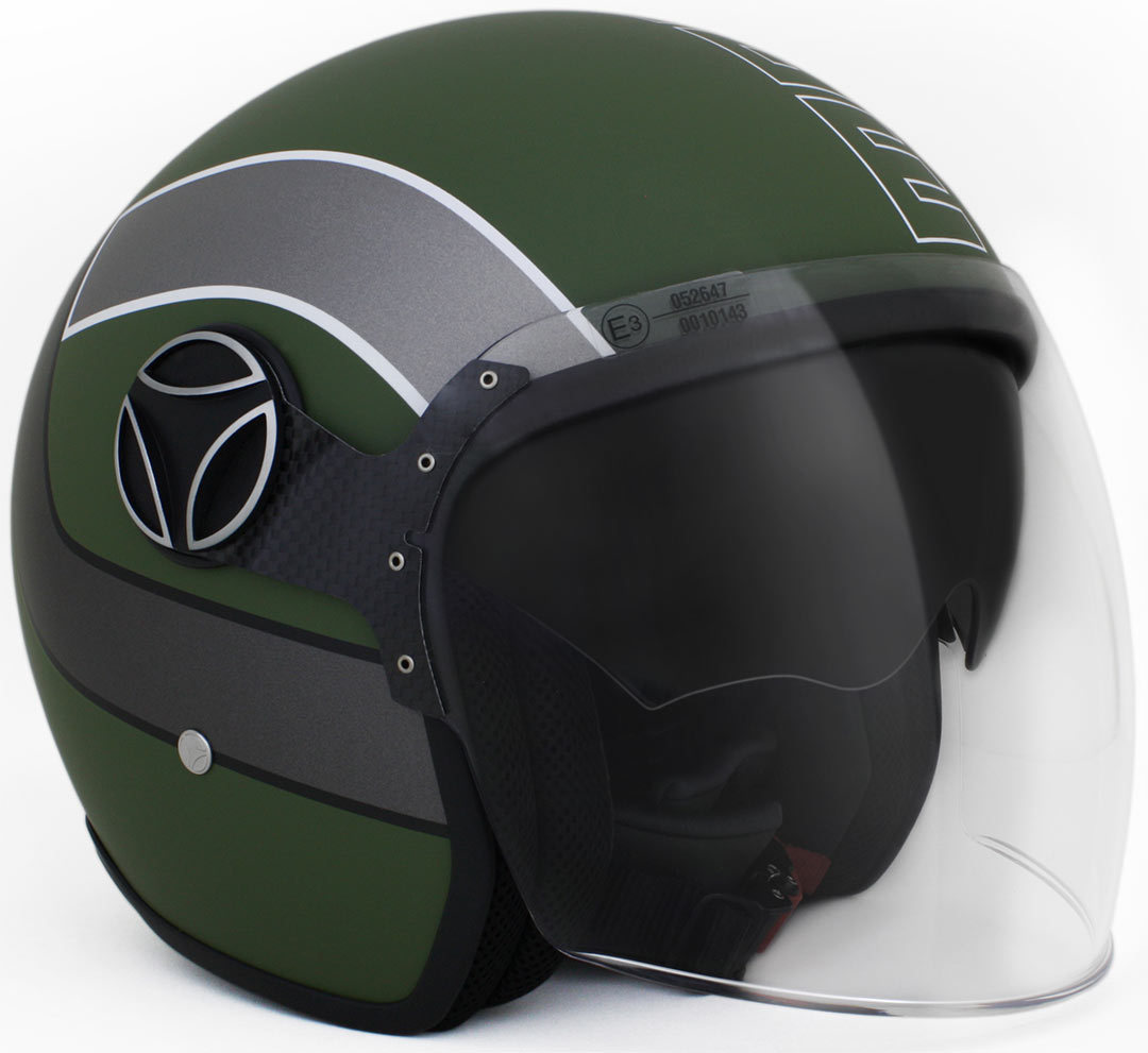 MOMO Arrow Jet Helmet Green Matt / White, Size XS, green, Size XS