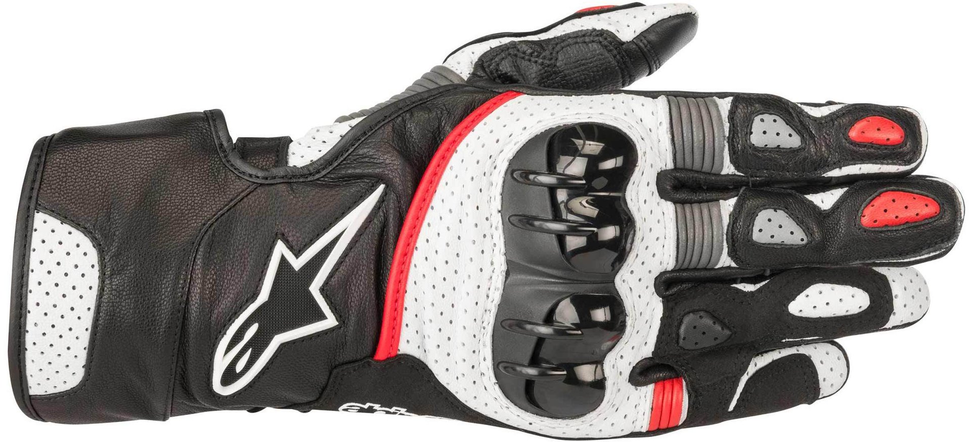 Alpinestars SP 2 V2 Motorcycle Gloves, black-white-red, Size 3XL, black-white-red, Size 3XL