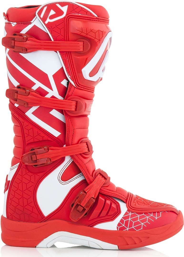 Acerbis X-Team Motocross Boots, white-red, Size 46, white-red, Size 46