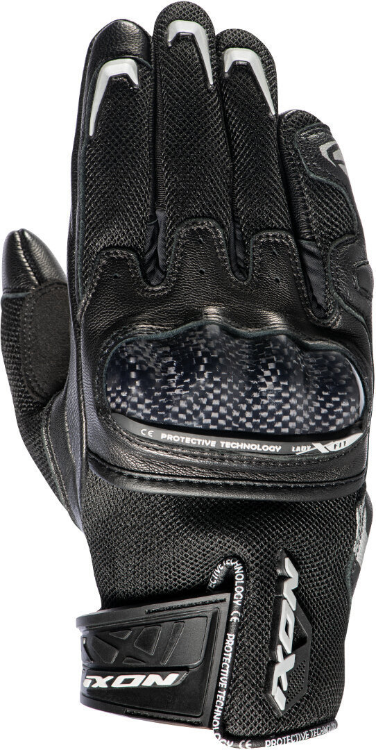 Ixon Rs Rise Air Damen Motorradhandschuhe, schwarz-silber, Größe M