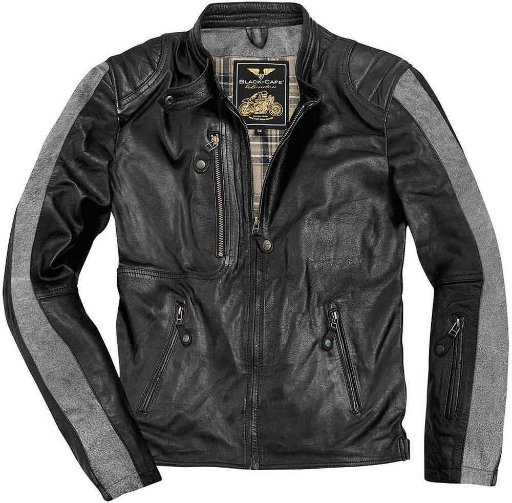 Black-Cafe London Vintage Giacca in pelle motociclistica