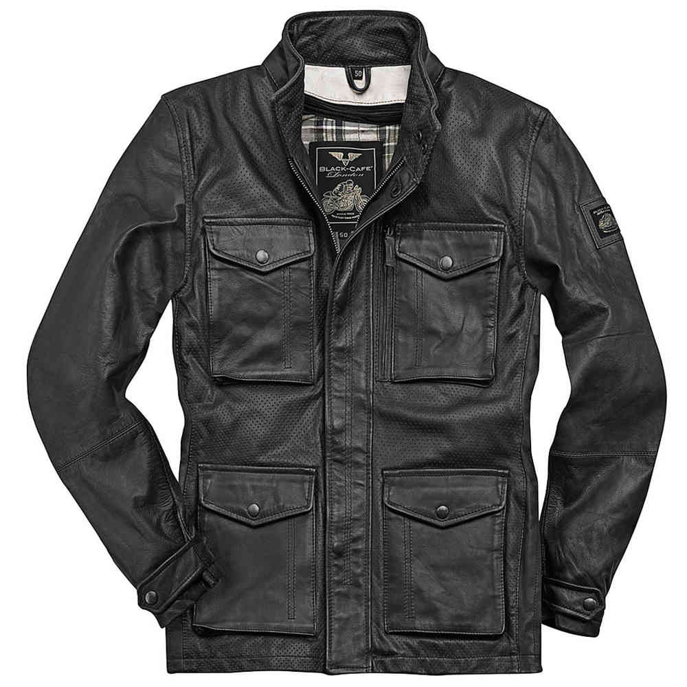 Black-Cafe London Manhattan Leather Jacket - buy cheap FC-Moto