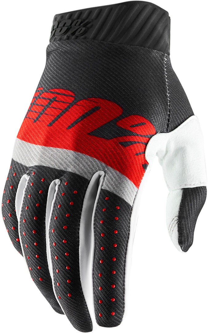 100% Ridefit Handschoenen, grijs-rood, afmeting S