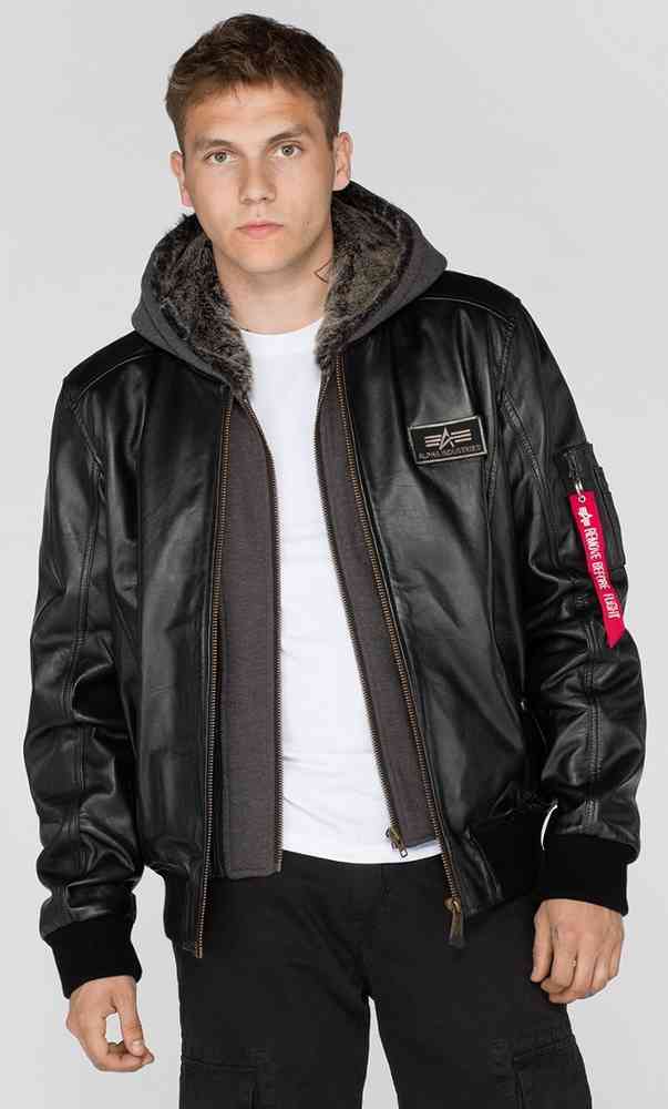 Alpha Industries MA-1 D-Tec Leather Jacket - buy cheap ▷ FC-Moto