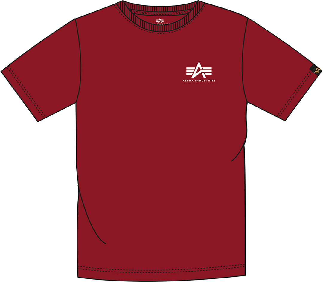 Alpha Industries Basic T Small Logo T-Shirt, vit-röd, storlek XS