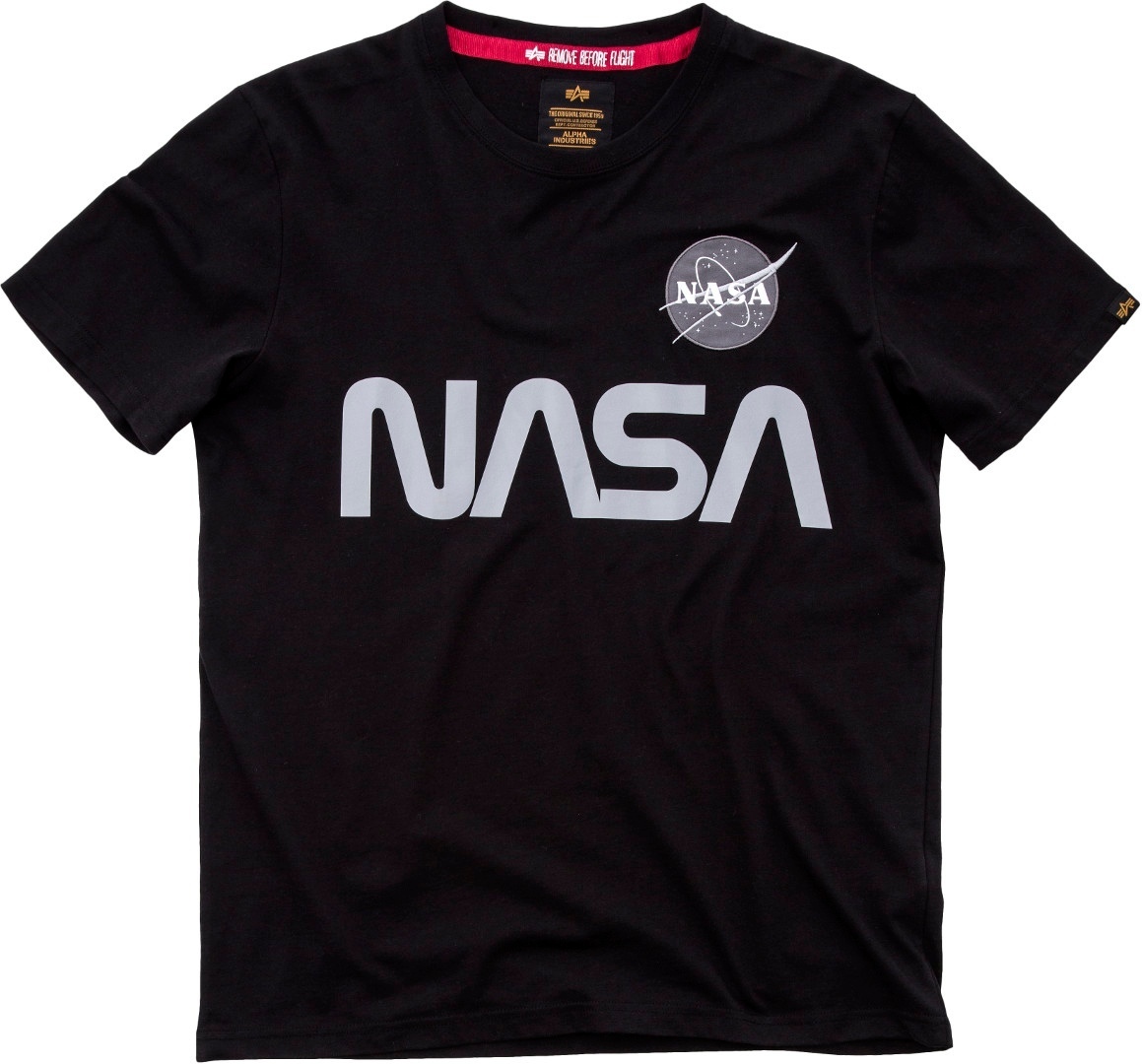 Alpha Industries NASA Reflective T-Shirt, schwarz, Größe S für Männer