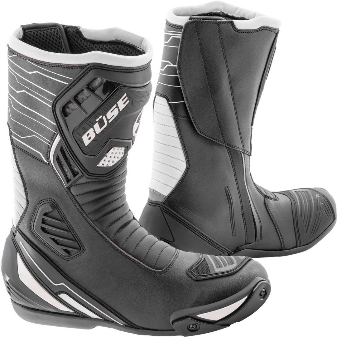 Büse Sport Evo Motorcycle Boots, black-white, Size 37, black-white, Size 37