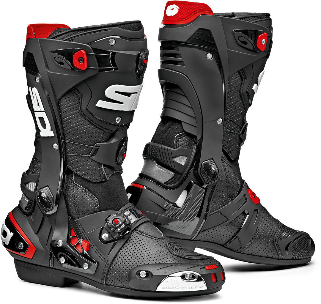Sidi Rex Air Motorcycle Boots, black-red, Size 40, black-red, Size 40