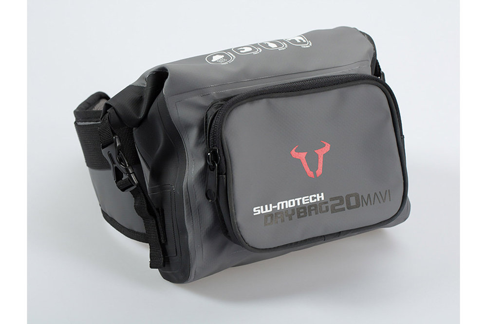 SW-Motech Drybag 20 hoftesekk - 2 l. Grå/svart. Vanntett.