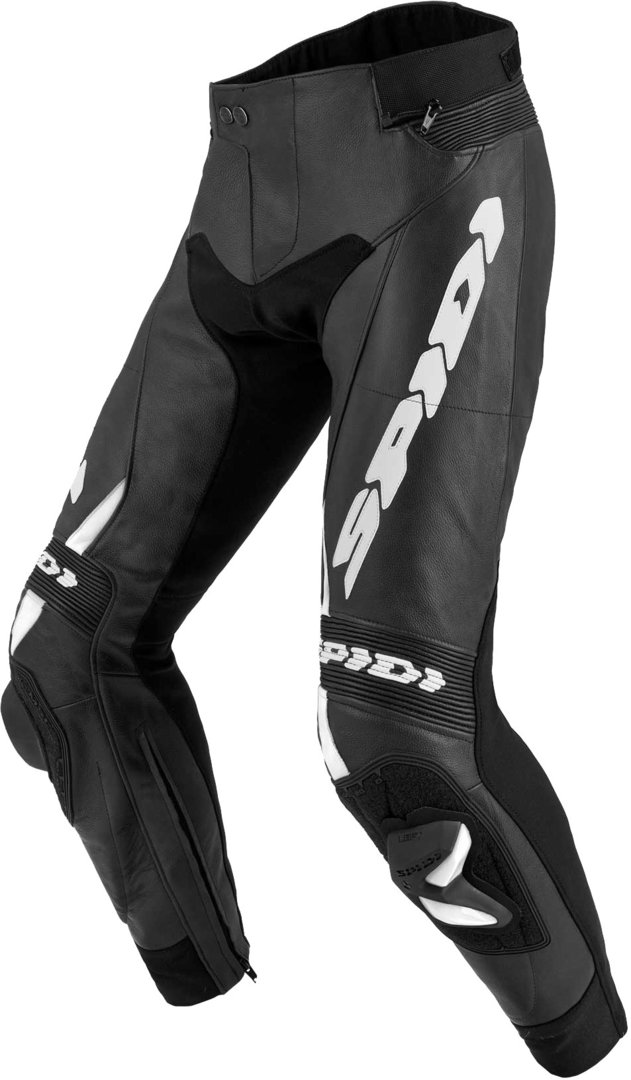 Image of Spidi RR Pro 2 Pantaloni in pelle moto, nero-bianco, dimensione 52