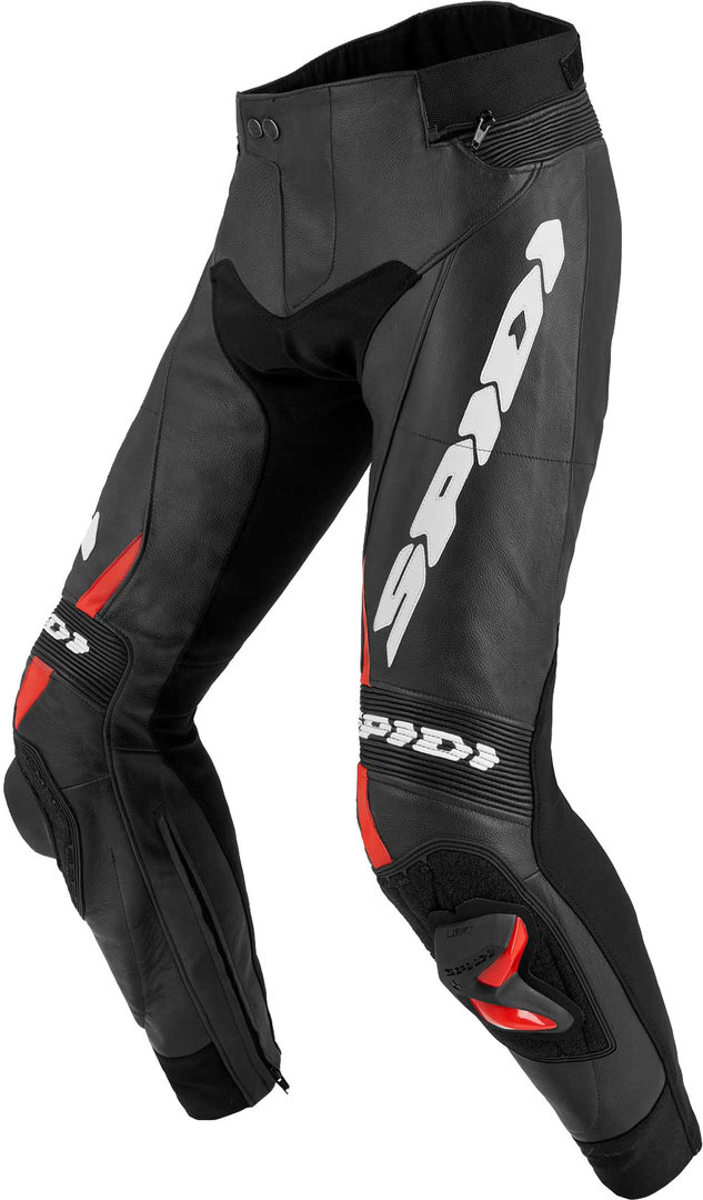 Image of Spidi RR Pro 2 Pantaloni in pelle moto, nero-rosso, dimensione 52