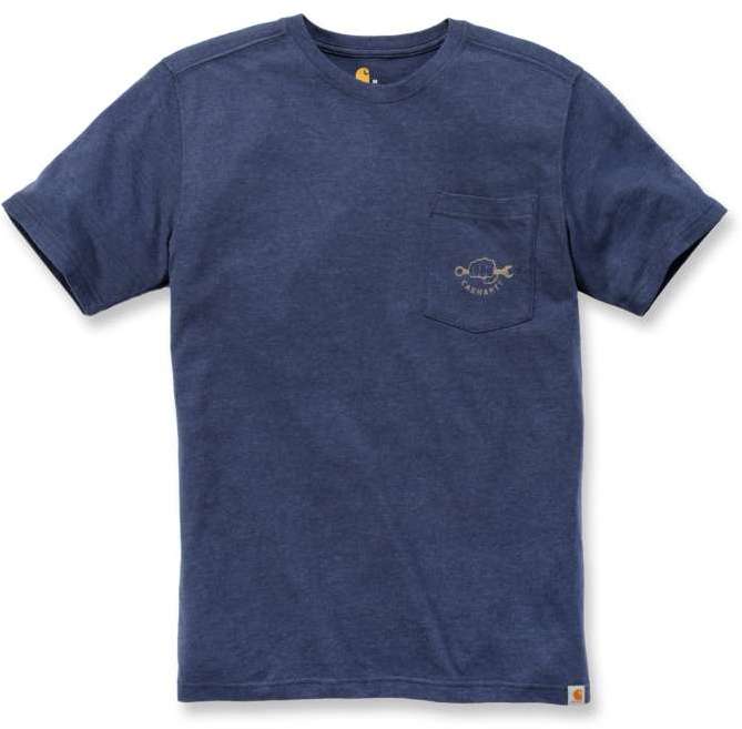 Image of Carhartt Maddock Strong Graphic T-shirt taschino, blu, dimensione L