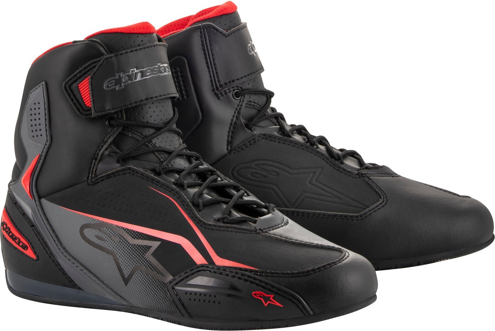 Alpinestars Faster-3 Motorcycle Shoes, black-grey-red, Size 47, black-grey-red, Size 47