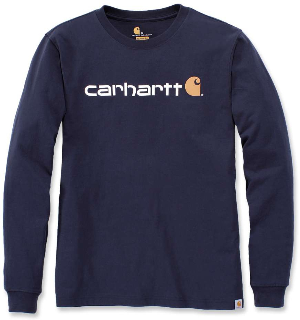 Carhartt EMEA Workwear Signature Graphic Core Logo Langarmshirt, blau, Größe L für Männer