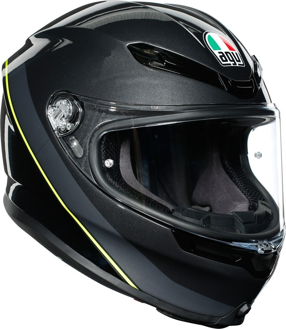 Image of AGV K-6 Minimal casco, nero-giallo-argento, dimensione 2XL