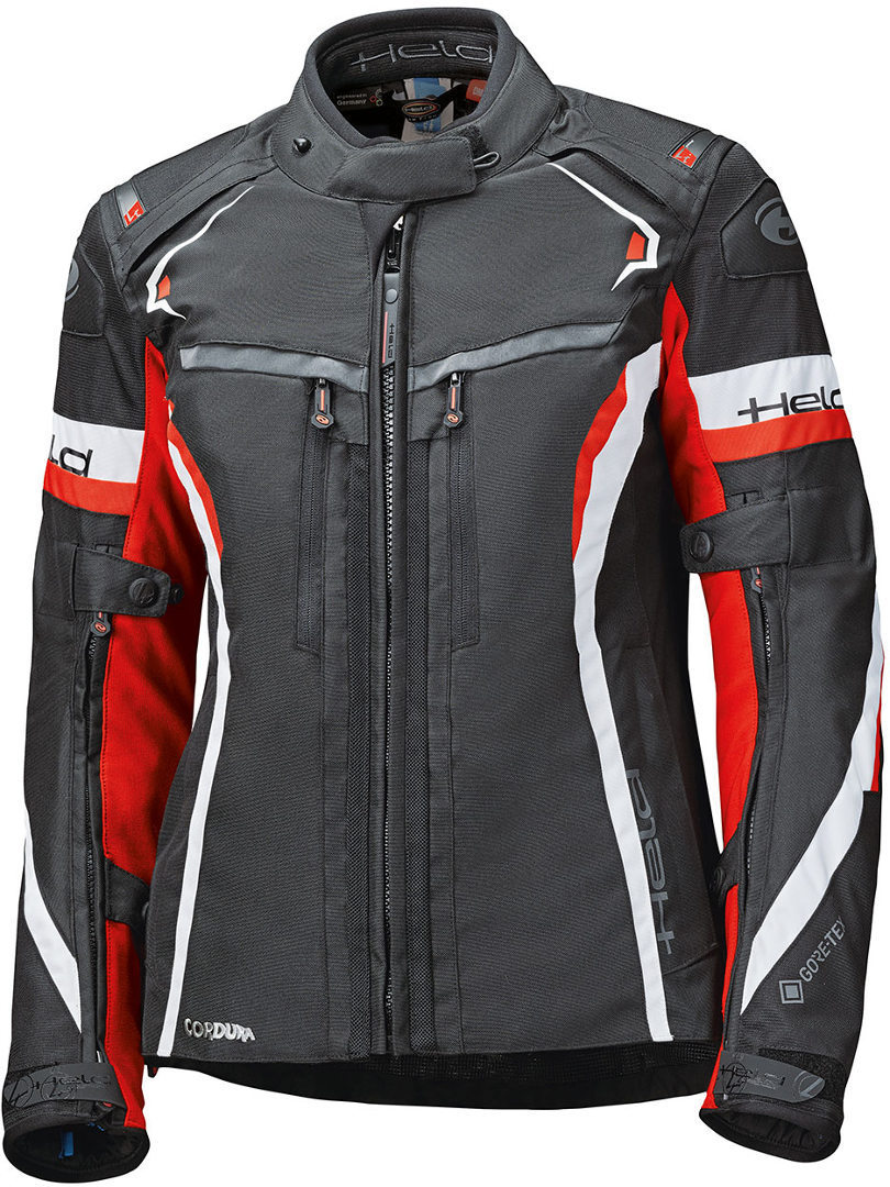 Held Imola ST Ladies Motorcycle Textile Jacket, black-white-red, Size M for Women, black-white-red, Size M for Women