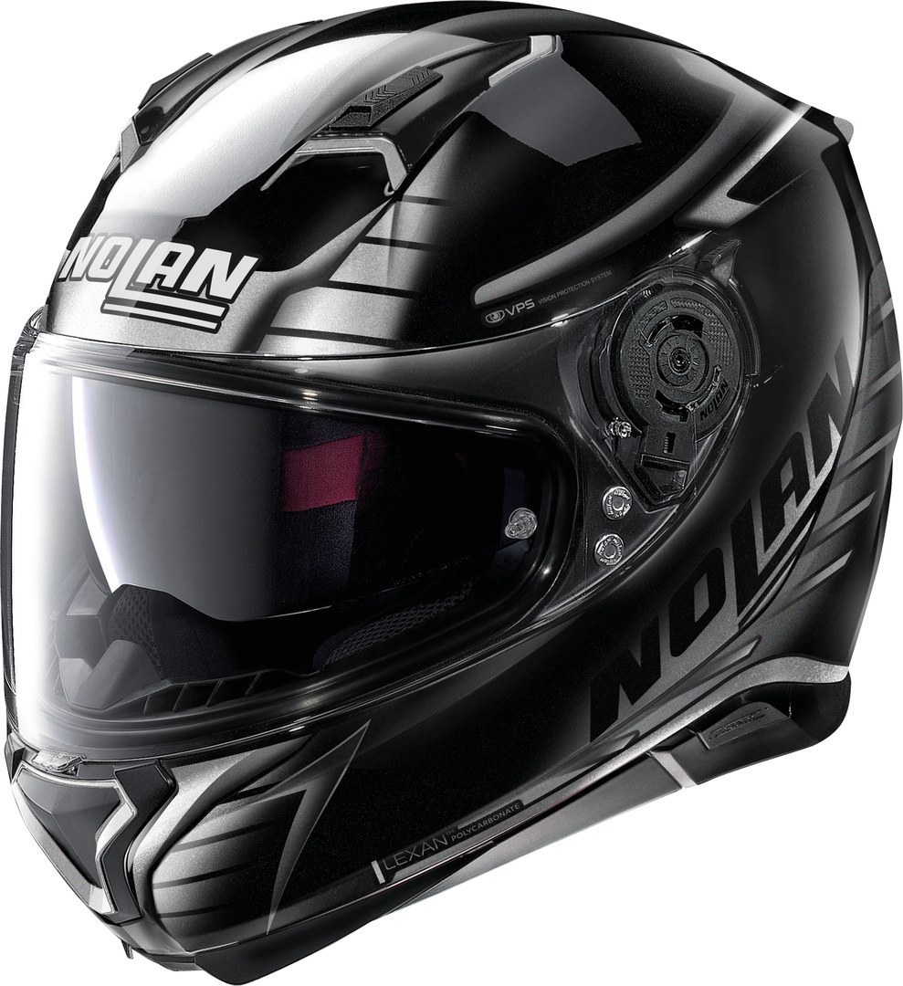 Nolan N87 Aulicus N-Com Helm, zwart-zilver, afmeting XS