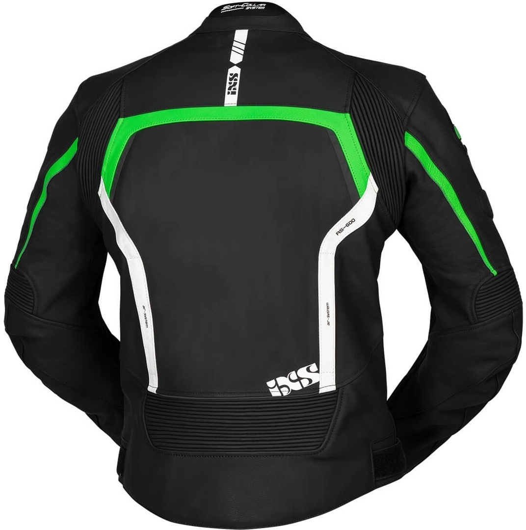 Photos - Motorcycle Clothing IXS Sport RS-600 1.0 Motorcycle Leather Jacket, black-white-green, Size 48 