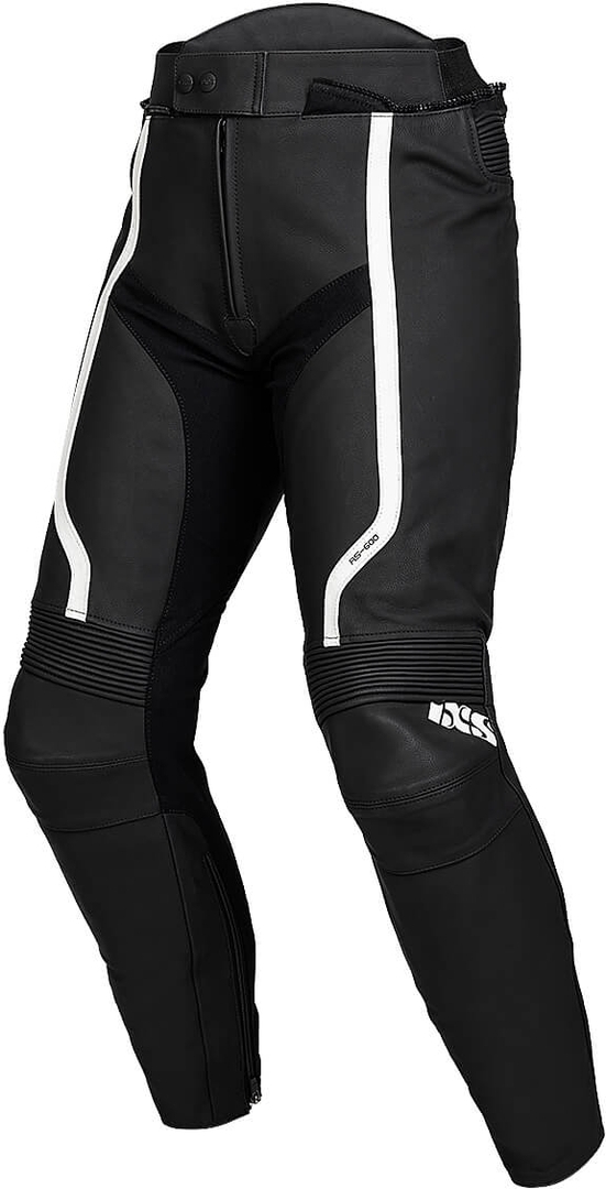 Image of IXS Sport RS-600 1.0 Pantaloni moto in pelle, nero-bianco, dimensione 3XL