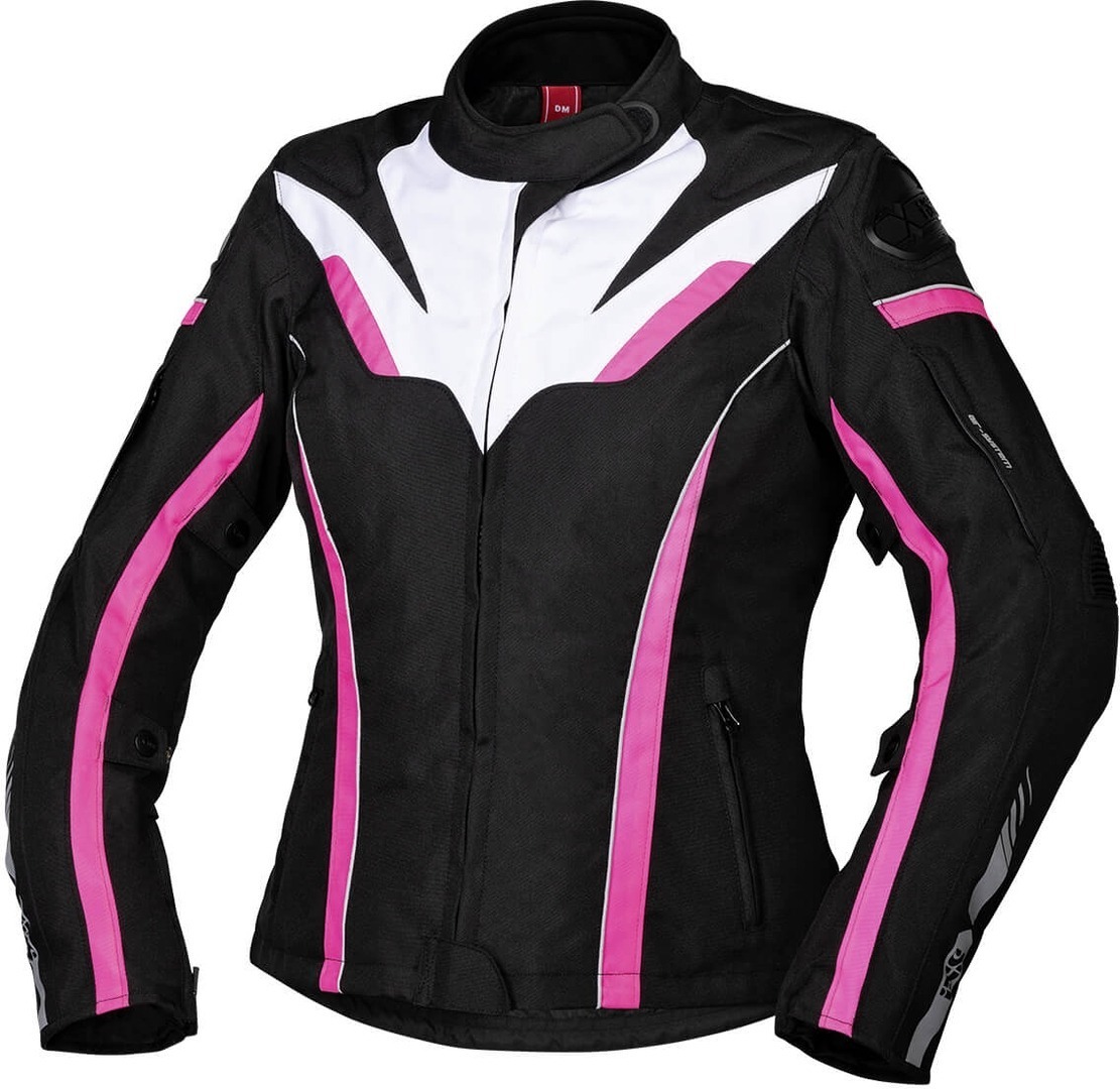 IXS Sport RS-1000-ST Ladies Motorcycle Textile Jacket, black-white-pink, Size XL for Women, black-white-pink, Size XL for Women